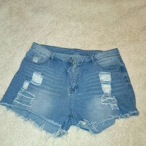 Shein 2x plus cut off denim shorts
